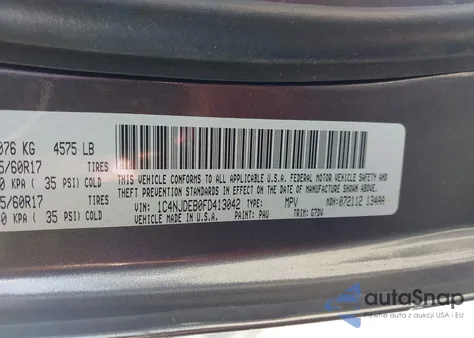 2015 Jeep Compass Latitude из США, поврежденный, VIN 1C4NJDEB0FD413042